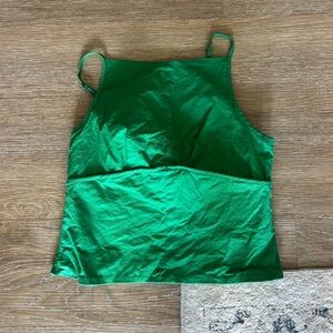 Free People James Linen Top XS GREEN